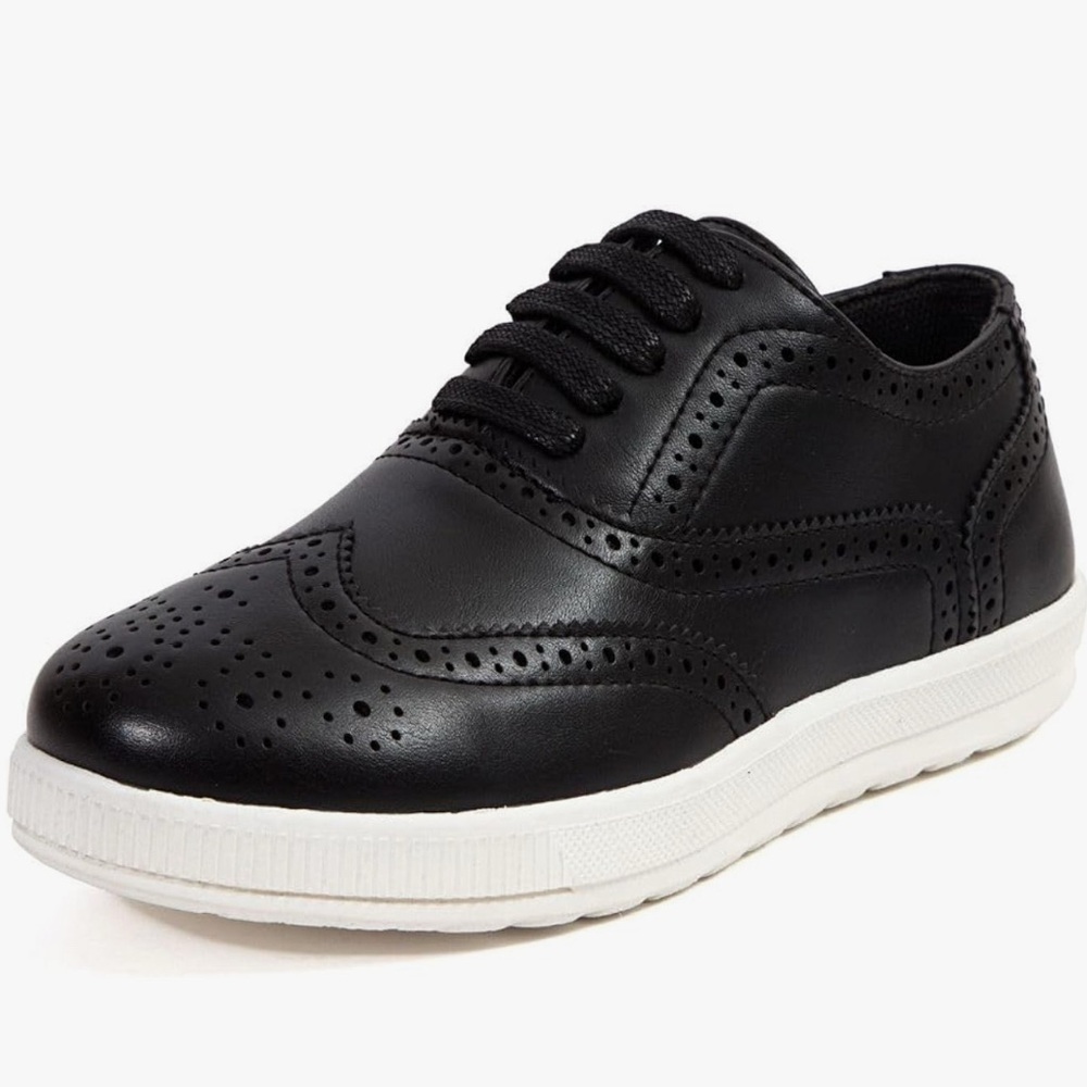 New Deer Stags Kids Black and White Dress Shoes